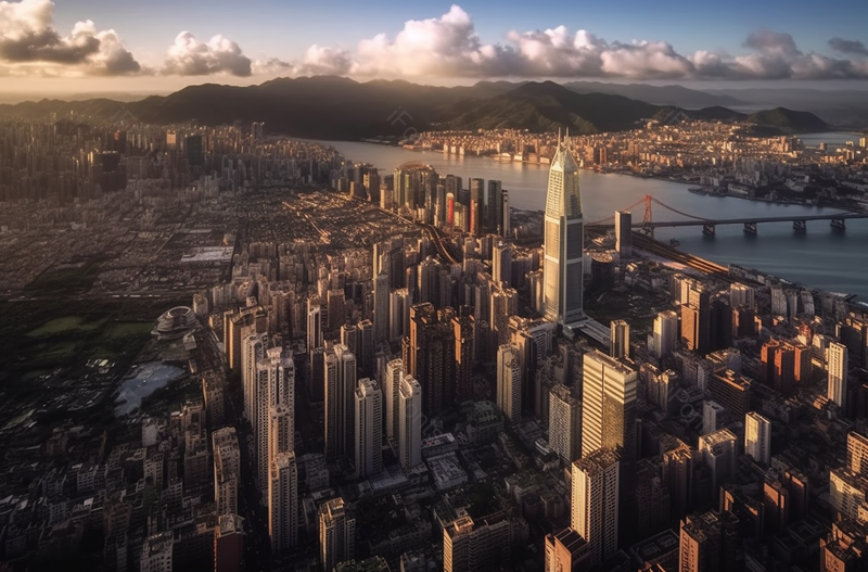 澳门早晨航拍高楼大厦,高清,摄影图,摄影图片,图片大全,摄影图免费下载